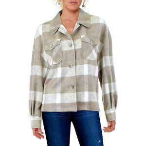 NWT BAGATELLE Tan Plaid Vegan Suede Button-down Shirt Jacket L & XL MSRP $158